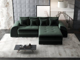 Colțar extensibil dumonde cu ladă de depozitare si sezut confortabil din spuma HR, Verona Ambience Verde II 290x185 cm Fabrica