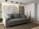 Canapea extensibilă dumonde cu ladă de depozitare si sezut confortabil din spuma HR, Kronos Royal Gri 210x100 cm fabrica