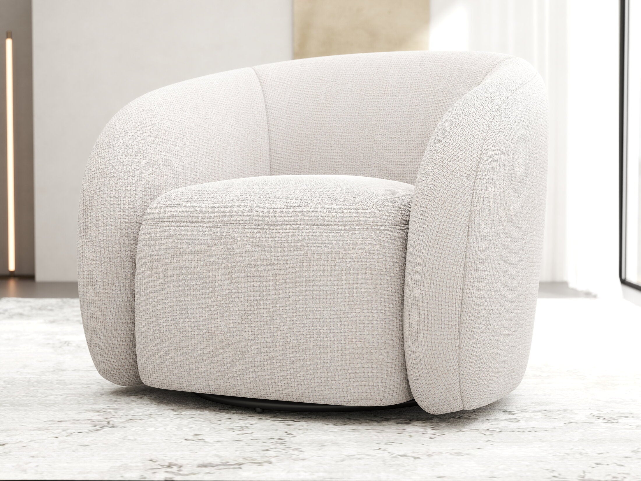 Fotoliu dumonde tapitat Bej modern Novar 77x72cm