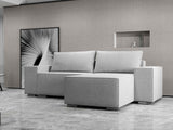 Colțar extensibil dumonde cu ladă de depozitare si sezut confortabil din spuma HR, Dream Euphoria Gri 290x185 cm II Fabrica