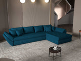 Colțar extensibil dumonde cu ladă de depozitare si sezut confortabil din spuma HR, Loana XL Enjoy Verde Petrol II 335x185 cm Fabrica