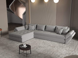 Colțar extensibil dumonde cu ladă de depozitare si sezut confortabil din spuma HR, Loana XL Royal Gri 335x185 cm Fabrica