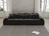 Canapea extensibilă dumonde cu 2 lăzi de depozitare si sezut confortabil din spuma HR, Big Sofa Verona Tobago Anthracit 310x100 cm Fabrica