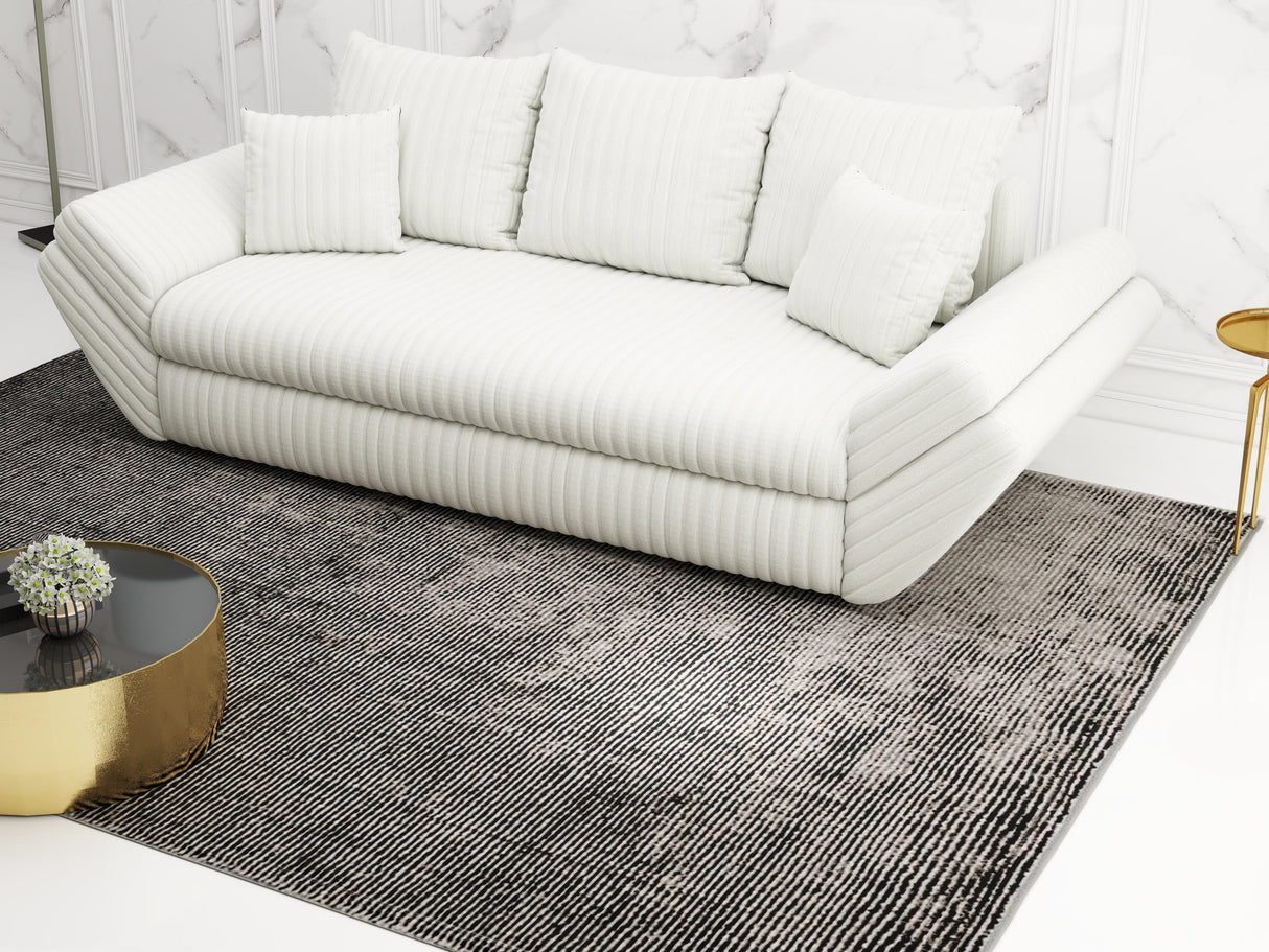 Canapea extensibilă dumonde cu ladă de depozitare si sezut confortabil din spuma HR, Loana Ambience White 250x100 cm Fabrica