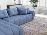 Colțar extensibil dumonde cu ladă de depozitare si sezut confortabil din spuma HR, Berlin XL Enjoy Lux Blue 350x185 cm Fabrica