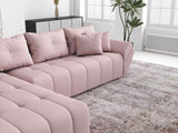 Colțar extensibil dumonde cu ladă de depozitare si sezut confortabil din spuma HR, Berlin XL Enjoy Lux Flamingo 350x185 cm Fabrica