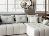 Colțar extensibil dumonde cu ladă de depozitare si sezut confortabil din spuma HR, Berlin XL Euphoria Grey 350x185 cm II Fabrica