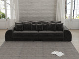 Canapea extensibilă dumonde cu 2 lăzi de depozitare si sezut confortabil din spuma HR, Big Sofa Verona Tobago Anthracit 310x100 cm Fabrica