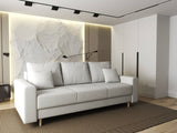 Canapea extensibilă dumonde cu ladă de depozitare si sezut confortabil din spuma HR, Kronos Euphoria Alb 210x100 cm fabrica