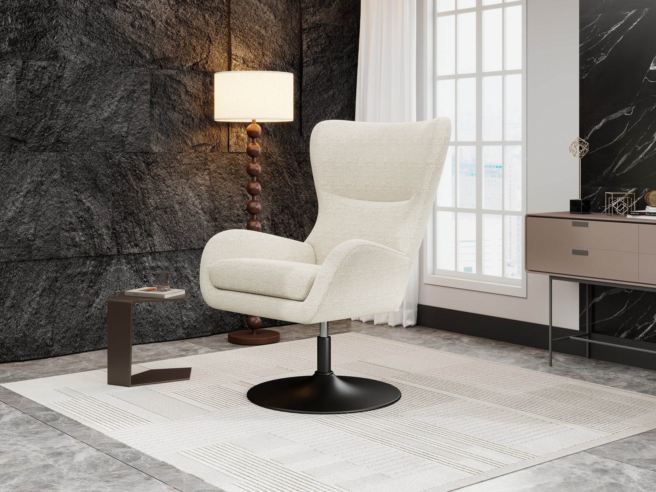 Fotoliu dumonde tapitat Bej modern Bellagio 72x81cm