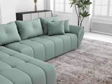 Colțar extensibil dumonde cu ladă de depozitare si sezut confortabil din spuma HR, Berlin XL Enjoy Lux Mint 350x185 cm Fabrica