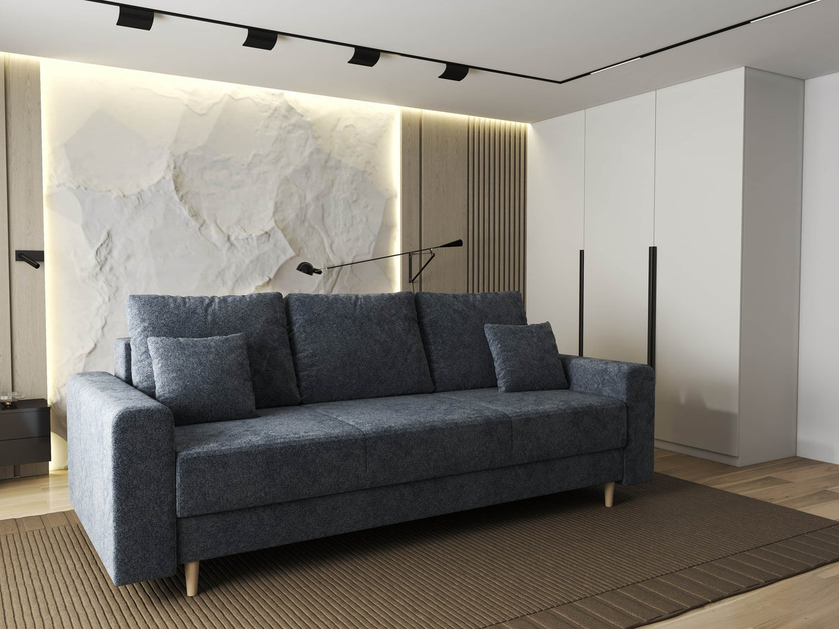 Canapea extensibilă dumonde cu ladă de depozitare si sezut confortabil din spuma HR, Kronos Euphoria Gri Grafit 210x100 cm fabrica