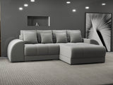 Colțar extensibil dumonde cu ladă de depozitare si sezut confortabil din spuma HR, Verona Royal Gri II 290x185 cm Fabrica