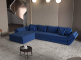 Colțar extensibil dumonde cu ladă de depozitare si sezut confortabil din spuma HR, Loana XL Royal Albastru 335x185 cm Fabrica