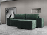 Colțar extensibil dumonde cu ladă de depozitare si sezut confortabil din spuma HR, Dream Euphoria Verde 290x185 cm II Fabrica