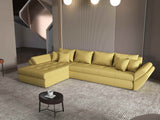 Colțar extensibil dumonde cu ladă de depozitare si sezut confortabil din spuma HR, Loana XL Enjoy Melon 335x185 cm Fabrica