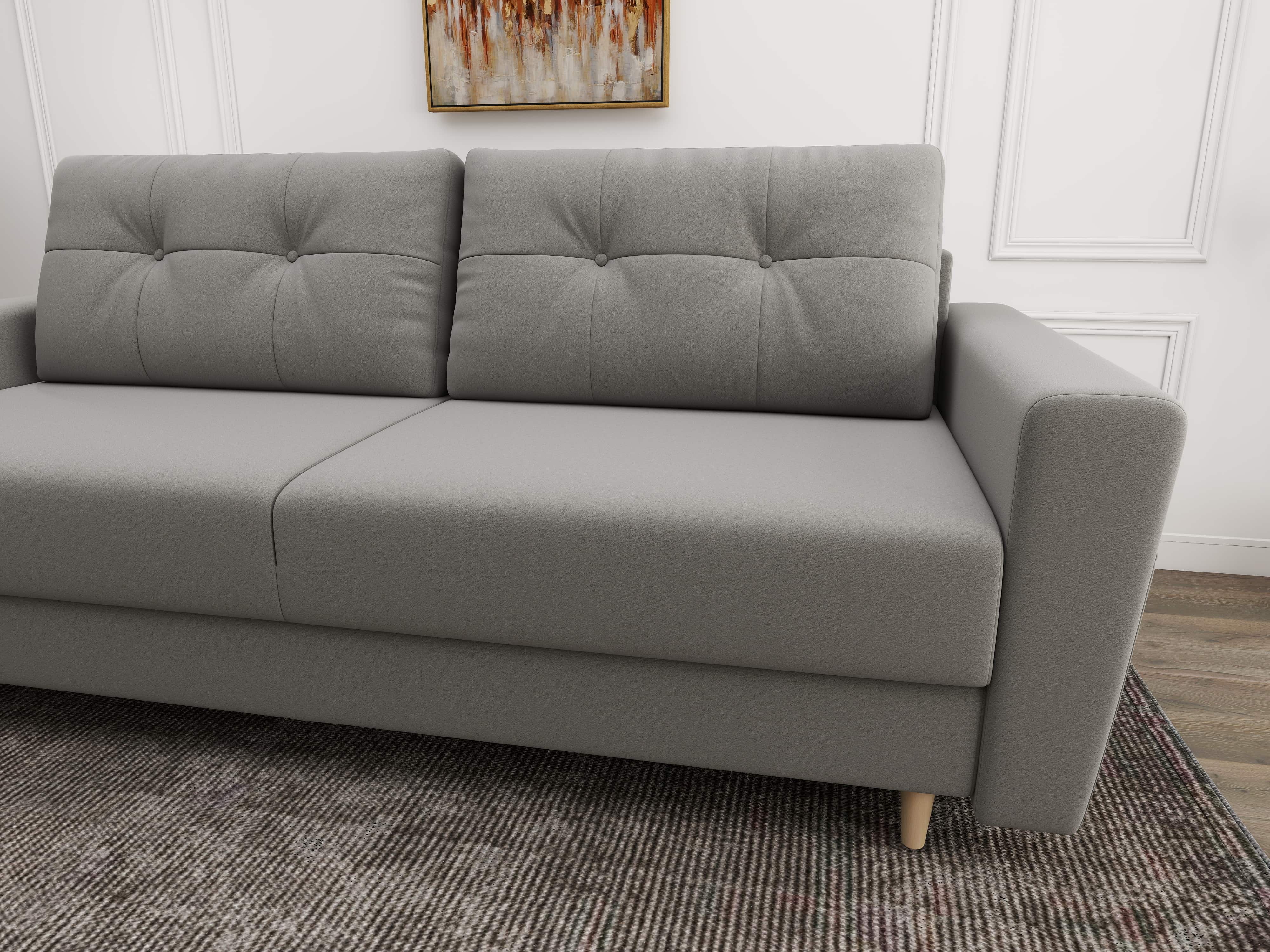 Canapea extensibilă dumonde cu ladă de depozitare si sezut confortabil din spuma HR, Summer Royal Gri 225x100 cm