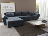 Colțar extensibil dumonde cu ladă de depozitare si sezut confortabil din spuma HR, Loana XL Euphoria Gri Grafit 335x185 cm Fabrica