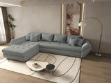 Colțar extensibil dumonde cu ladă de depozitare si sezut confortabil din spuma HR, Loana XL Zoom Gri 335x185 cm Fabrica