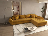 Colțar extensibil dumonde cu ladă de depozitare si sezut confortabil din spuma HR, Loana XL Ambience Mustar II 335x185 cm Fabrica