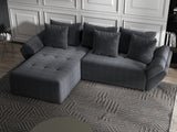Colțar extensibil dumonde cu ladă de depozitare si sezut confortabil din spuma HR, Berlin Ambience Gri 280x185 cm Fabrica