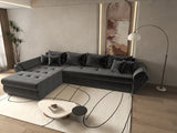 Colțar extensibil dumonde cu ladă de depozitare si sezut confortabil din spuma HR, Loana XL Ambience Gri 335x185 cm Fabrica