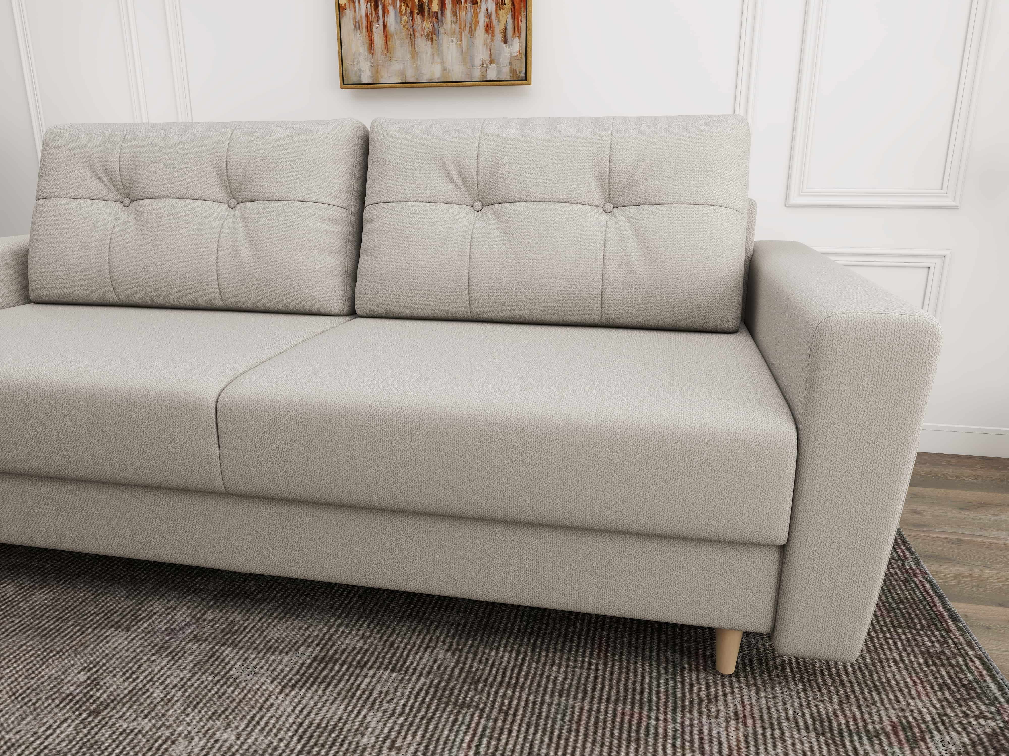 Canapea extensibilă dumonde cu ladă de depozitare si sezut confortabil din spuma HR, Summer Enjoy Bej 225x100 cm