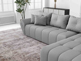 Colțar extensibil dumonde cu ladă de depozitare si sezut confortabil din spuma HR, Berlin XL Enjoy Lux Grey 350x185 cm II Fabrica