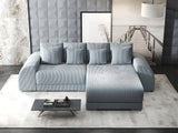 Colțar extensibil dumonde cu ladă de depozitare si sezut confortabil din spuma HR, Verona Zoom Gri Mint II 290x185 cm Fabrica