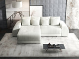 Colțar extensibil dumonde cu ladă de depozitare si sezut confortabil din spuma HR, Verona Ambience Alb 290x185 cm Fabrica