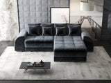 Colțar extensibil dumonde cu ladă de depozitare si sezut confortabil din spuma HR, Verona Euphoria Gri Grafit II 290x185 cm Fabrica