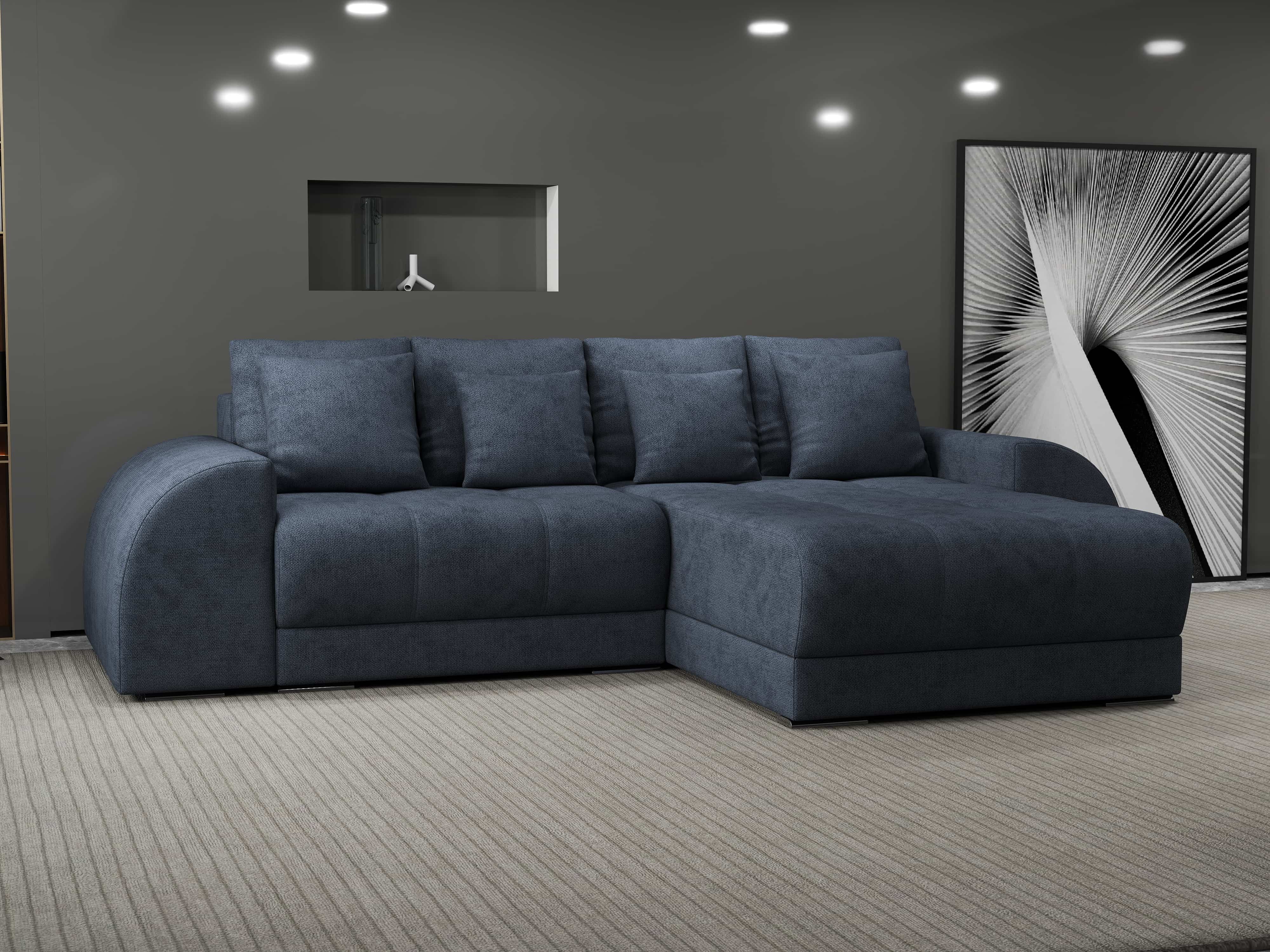 Colțar extensibil dumonde cu ladă de depozitare si sezut confortabil din spuma HR, Verona Enjoy Gri Antracit II 290x185 cm Fabrica