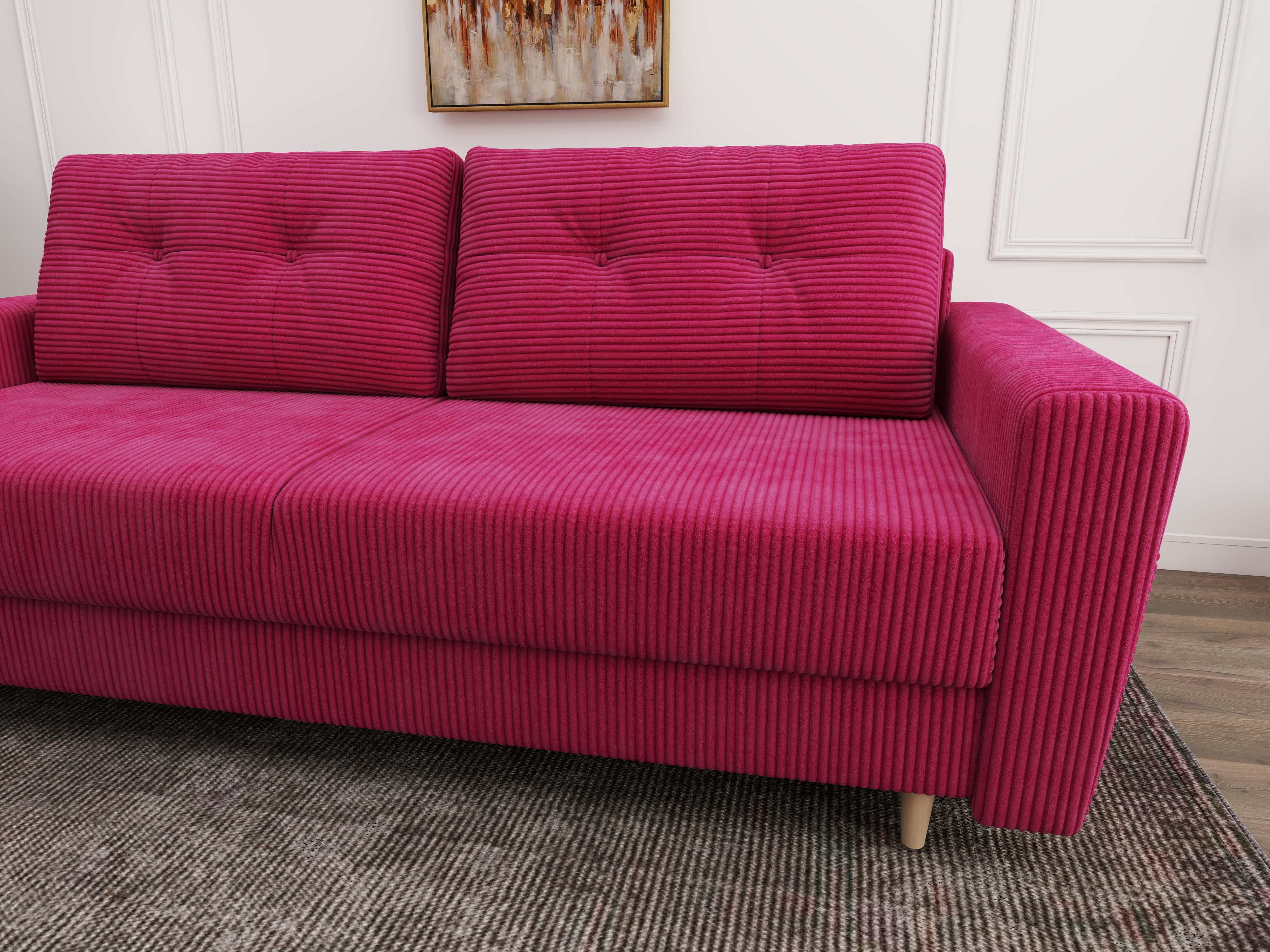 Canapea extensibilă dumonde cu ladă de depozitare si sezut confortabil din spuma HR, Summer Zoom Rosu 225x100 cm