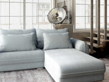 Colțar extensibil dumonde cu ladă de depozitare si sezut confortabil din spuma HR, Denver Zoom Gri Mint 275x185 cm II Fabrica