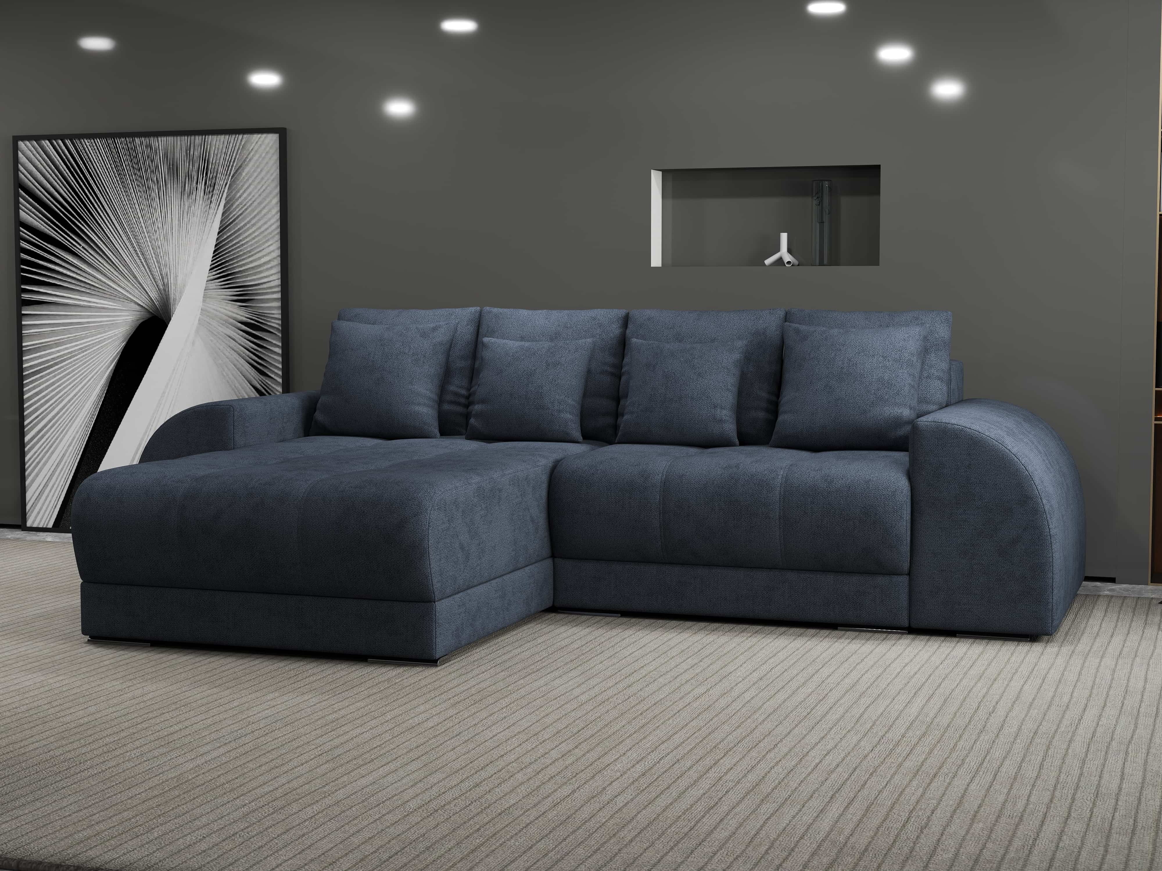 Colțar extensibil dumonde cu ladă de depozitare si sezut confortabil din spuma HR, Verona Enjoy Gri Antracit 290x185 cm Fabrica