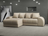 Colțar extensibil dumonde cu ladă de depozitare si sezut confortabil din spuma HR, Verona Enjoy Beige 290x185 cm Fabrica
