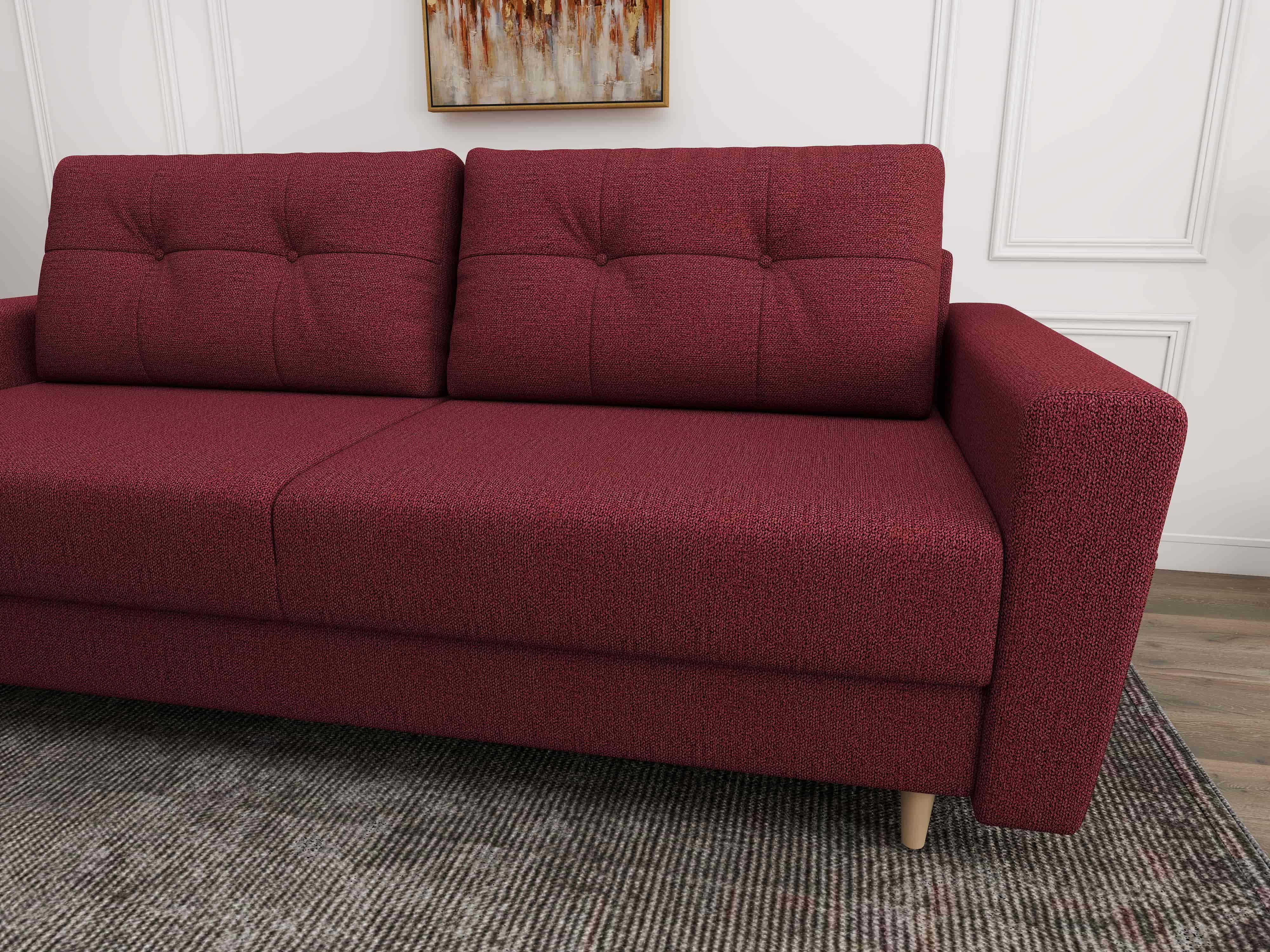 Canapea extensibilă dumonde cu ladă de depozitare si sezut confortabil din spuma HR, Summer Enjoy Rosu 225x100 cm