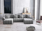 Colțar extensibil dumonde cu ladă de depozitare si sezut confortabil din spuma HR, Berlin U Royal Gri 380x180 cm Fabrica