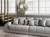 Canapea extensibilă dumonde cu 2 lăzi de depozitare si sezut confortabil din spuma HR, Big Sofa Verona Enjoy Lux Light Grey 310x100 cm Fabrica