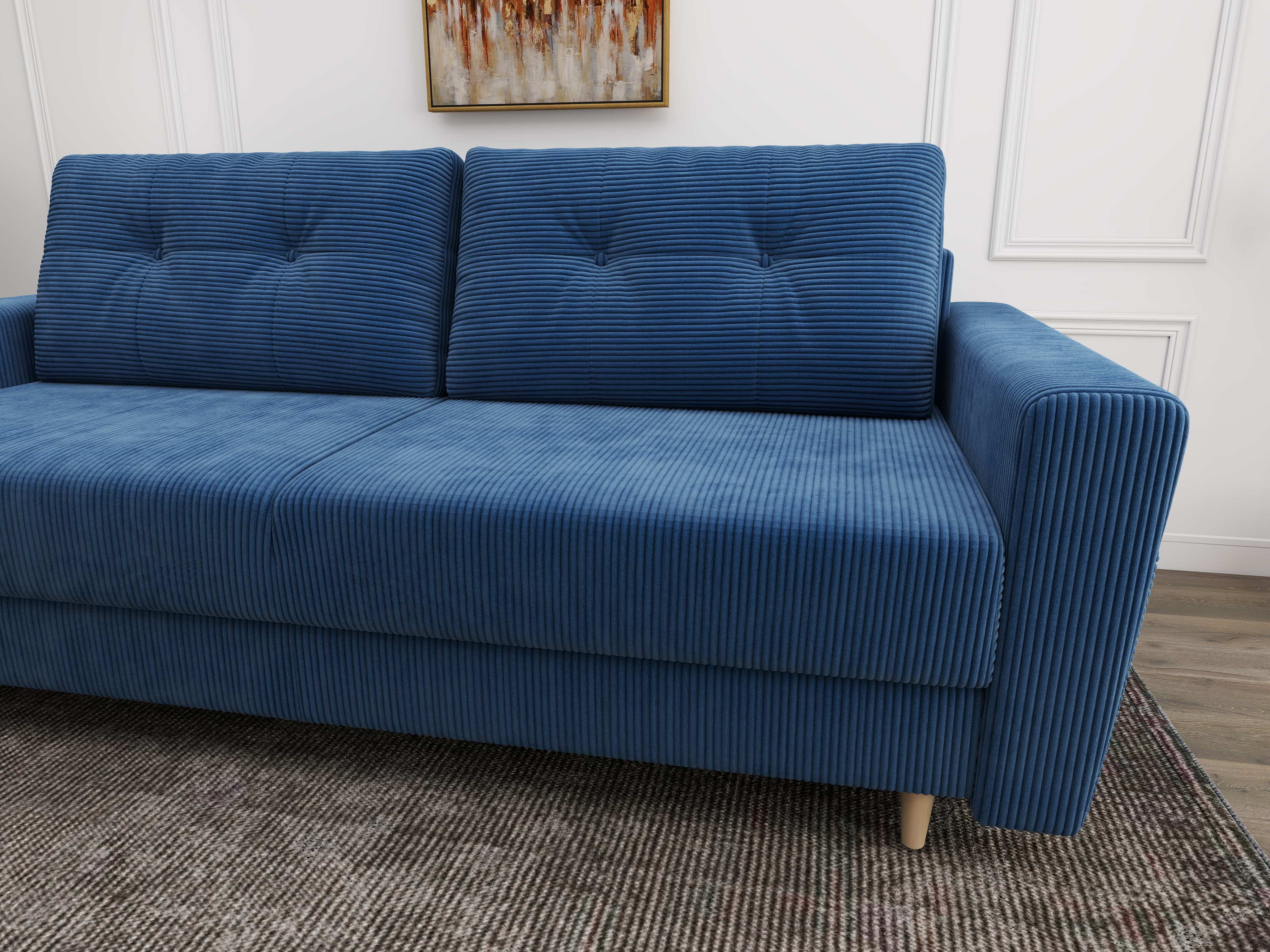 Canapea extensibilă dumonde cu ladă de depozitare si sezut confortabil din spuma HR, Summer Zoom Albastru 225x100 cm