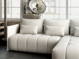 Colțar extensibil dumonde cu ladă de depozitare si sezut confortabil din spuma HR, Malta Beige II 235x185 cm Fabrica