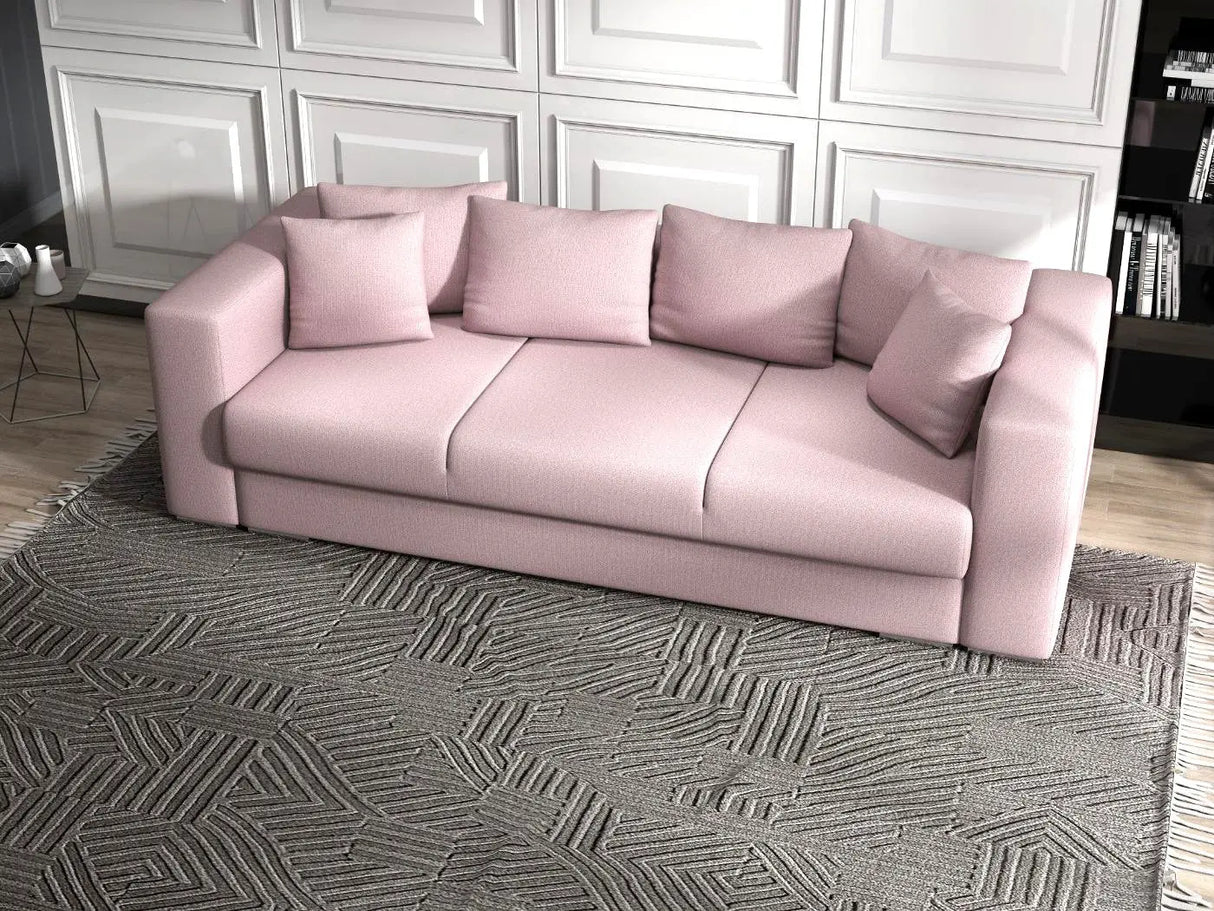 Canapea extensibilă dumonde cu ladă de depozitare si sezut confortabil din spuma HR, Gloria Pink 240x100 cm Fabrica