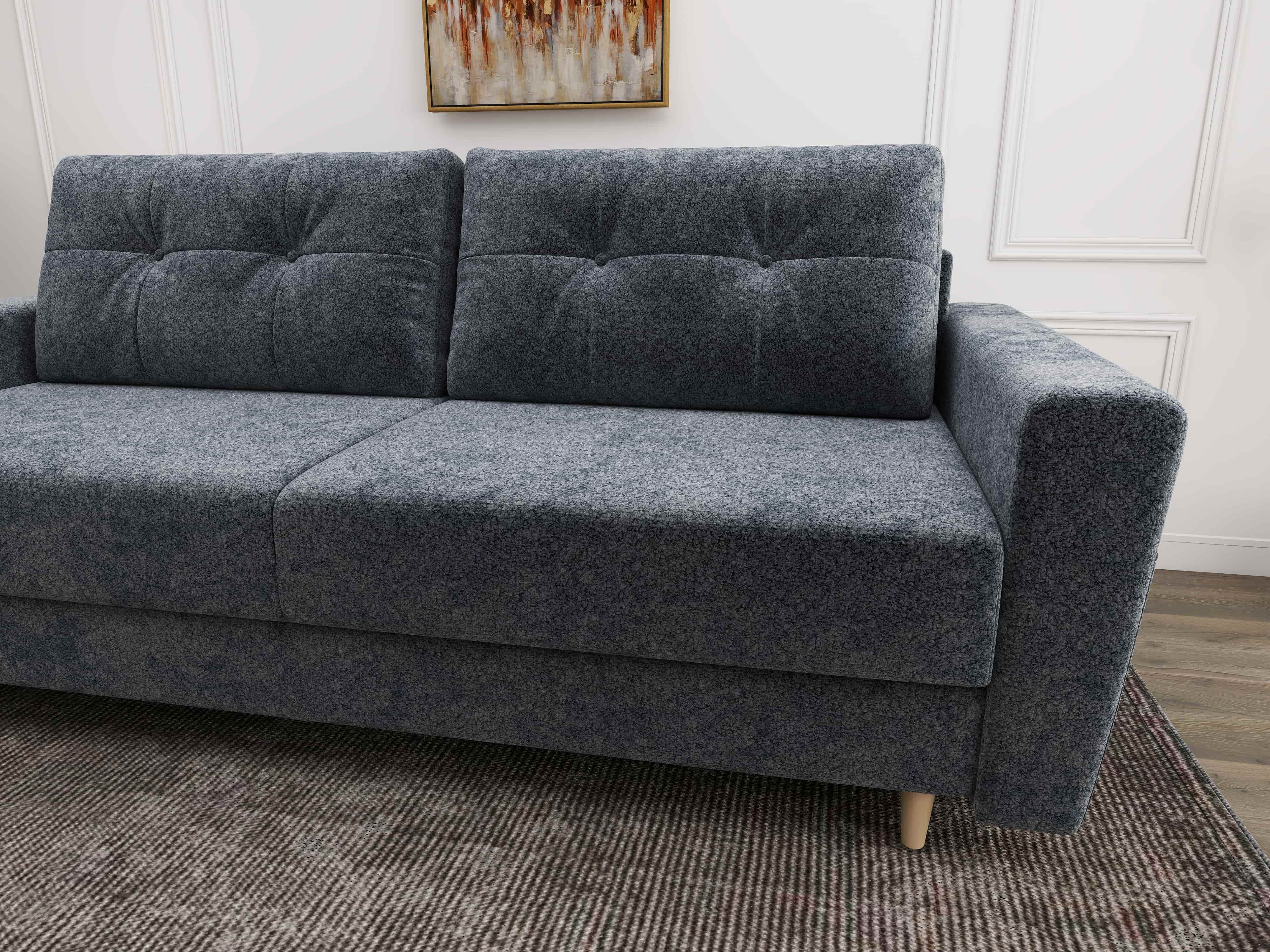 Canapea extensibilă dumonde cu ladă de depozitare si sezut confortabil din spuma HR, Summer Euphoria Gri Grafit 225x100 cm