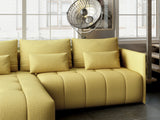 Colțar extensibil dumonde cu ladă de depozitare si sezut confortabil din spuma HR, Malta Galben 235x185 cm Fabrica