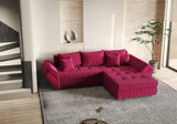 Colțar extensibil dumonde cu ladă de depozitare si sezut confortabil din spuma HR, Loana Bordeaux Zoom II 270x185 cm Fabrica