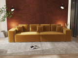 Canapea extensibilă dumonde cu ladă de depozitare si sezut confortabil din spuma HR, Dream Royal Mustar 310x100 cm Fabrica