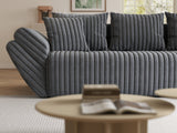 Canapea extensibilă dumonde cu ladă de depozitare si sezut confortabil din spuma HR, Ambience Grey 250x100 cm Fabrica