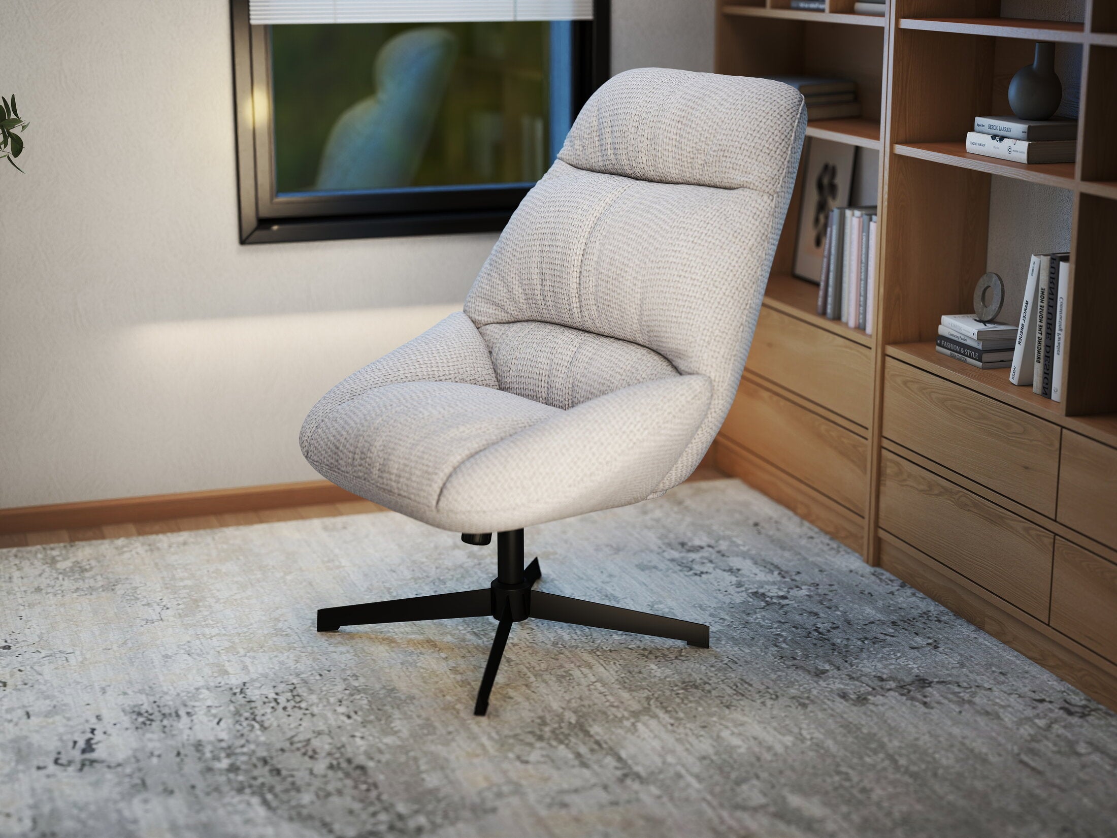 Fotoliu dumonde tapitat Bej modern Calisto 71x83cm