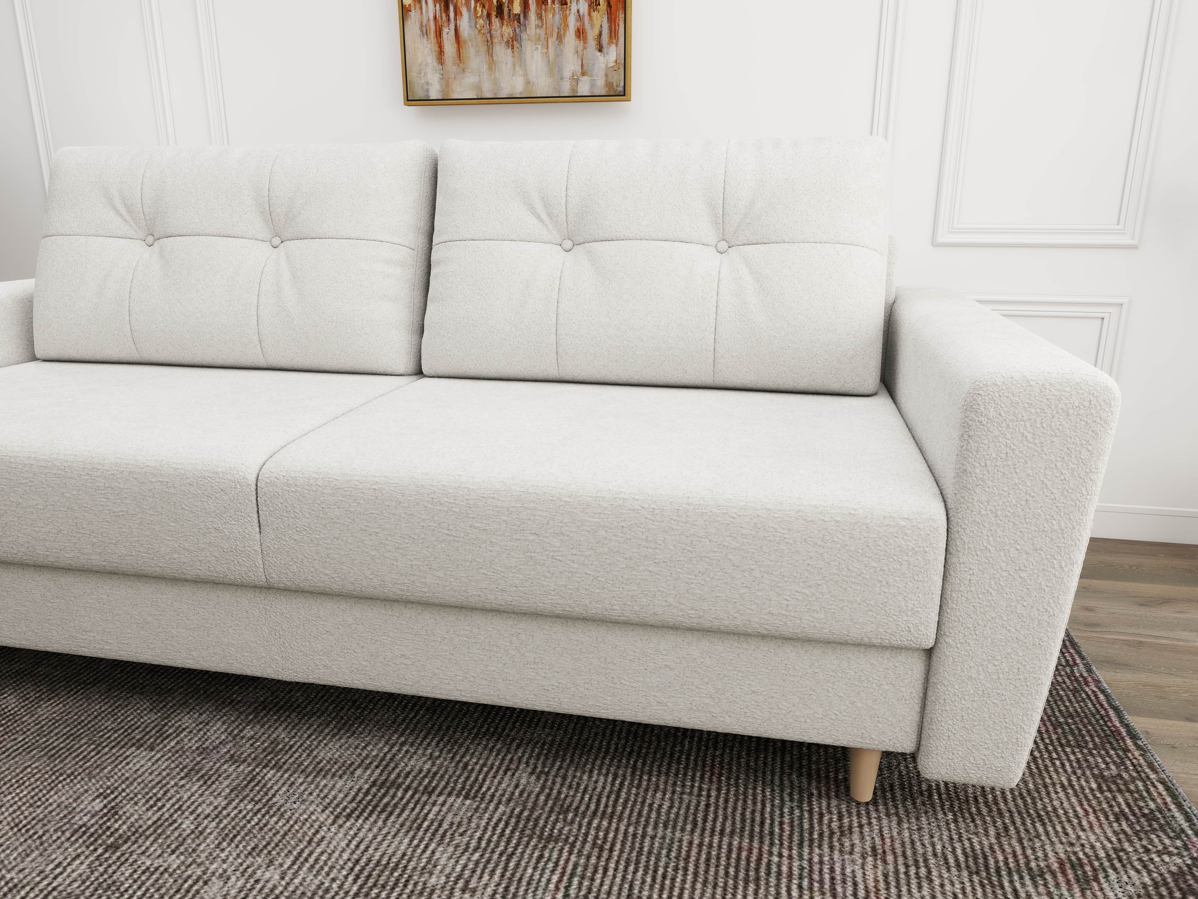 Canapea extensibilă dumonde cu ladă de depozitare si sezut confortabil din spuma HR, Summer Euphoria Alb 225x100 cm
