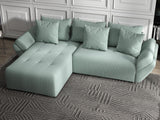 Colțar extensibil dumonde cu ladă de depozitare si sezut confortabil din spuma HR, Berlin Ambience Verde Mint 280x185 cm Fabrica